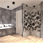 15 - projekt łazienki mozajka beton w domu - Wnętrza Toruń Chełmno Ciechocinek