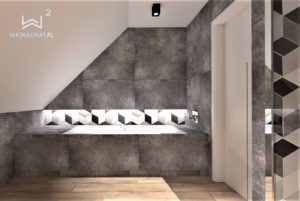 17 - kompleksowy projekt łazienki mozajka i beton - Wnętrza Toruń Chełmno Ciechocinek