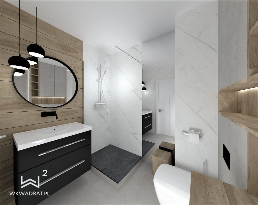 38 -projekt łazienki z projektantem - Wnętrza Toruń Chełmno Ciechocinek